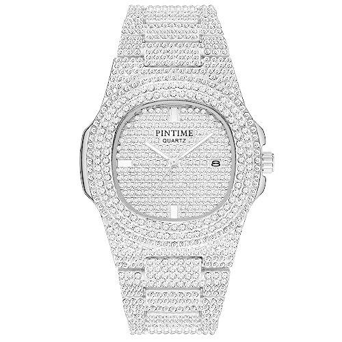 レディース 腕時計Gosasa Men's/Womens Unisex Crystal Watch Full Bling Iced-Out Cuban
