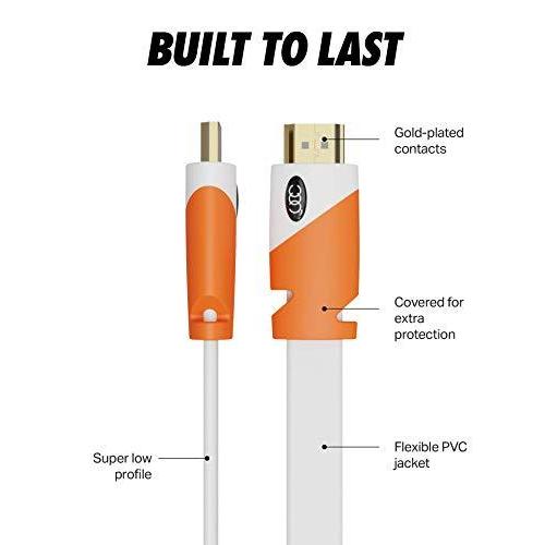 割引セット HDMIケーブルフラットHDMIケーブル 25フィート (2個パック) 高速HDMIケーブル (7.6m) フラットワイヤー - CL3定格 4K 3