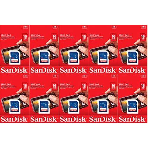 SDカード sdSandisk 16GB (10 Pack) SD Card Bundle SDHC Class Flash Memory M