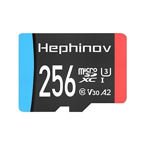 マイクロsdカードHephinov 256GB MicroSDXC Card, UHS-I High Speed up to 100MB s Micr
