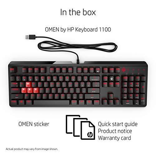 比較的美品 ゲーミングキーボード 有線HP Omen 1100ゲーミングキーボードNキーロールオーバーイルミネーションメカニカルUSBブラック【並行輸入品】