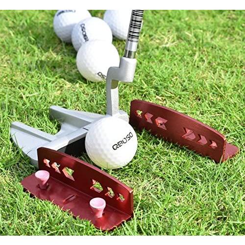 パター練習器具 QBOSO ゴルフパットトレーナー パッティングゲート練習用ツール トラベルケース付き ゴルフパッティングスキル