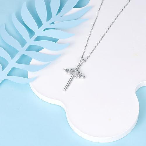 クロス ネックレス |LWXIE Diamond Cross Necklace for Women 925