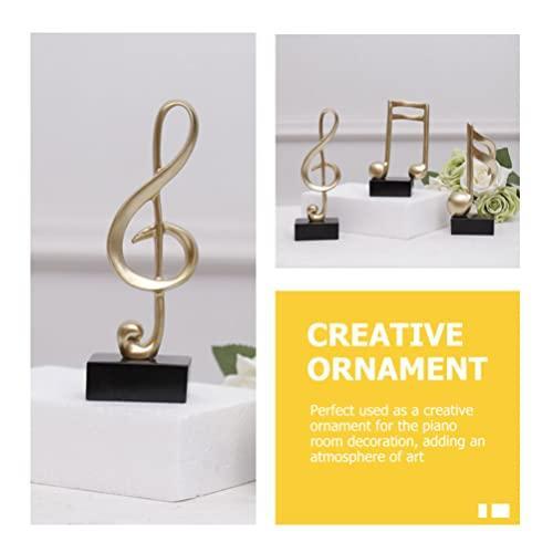 新価格版 オルゴール |LIFKOME 3個 音符 装飾 像 ミュージカル ギフト 置物 ピアノ 彫刻 ホーム アート 音楽 装飾 樹脂 ノート 置物 卓上 音