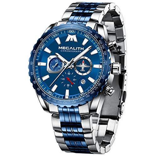腕時計 メンズ アナログ |MEGALITH メンズ 腕時計 クロノグラフ 防水