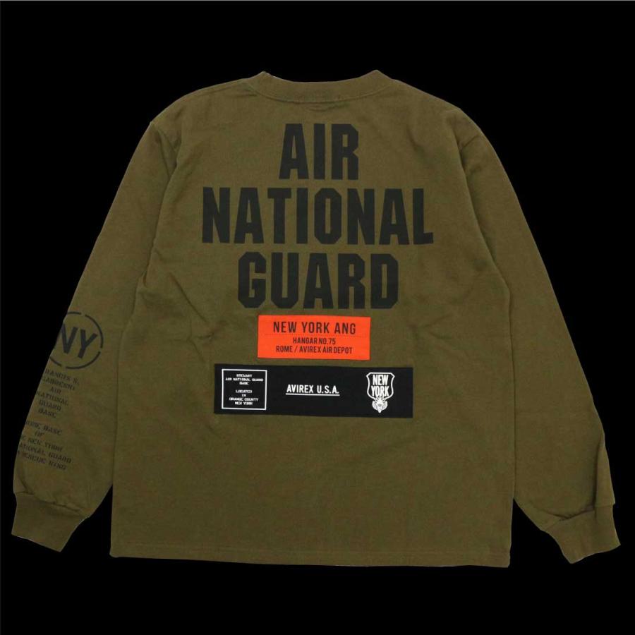 AVIREX アヴィレックス アビレックス 長袖 Tシャツ カットソー 783-3230053 NEWYORK AIR NATIONAL GUARD クルーネック プリント メンズ ミリタリー｜k-aiya｜08