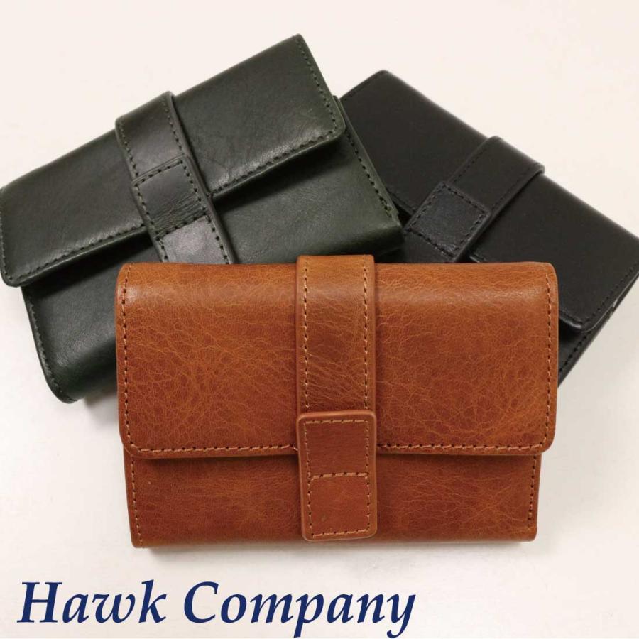 Hawk Company（ホークカンパニー） 三つ折り財布 イタリアンレザー