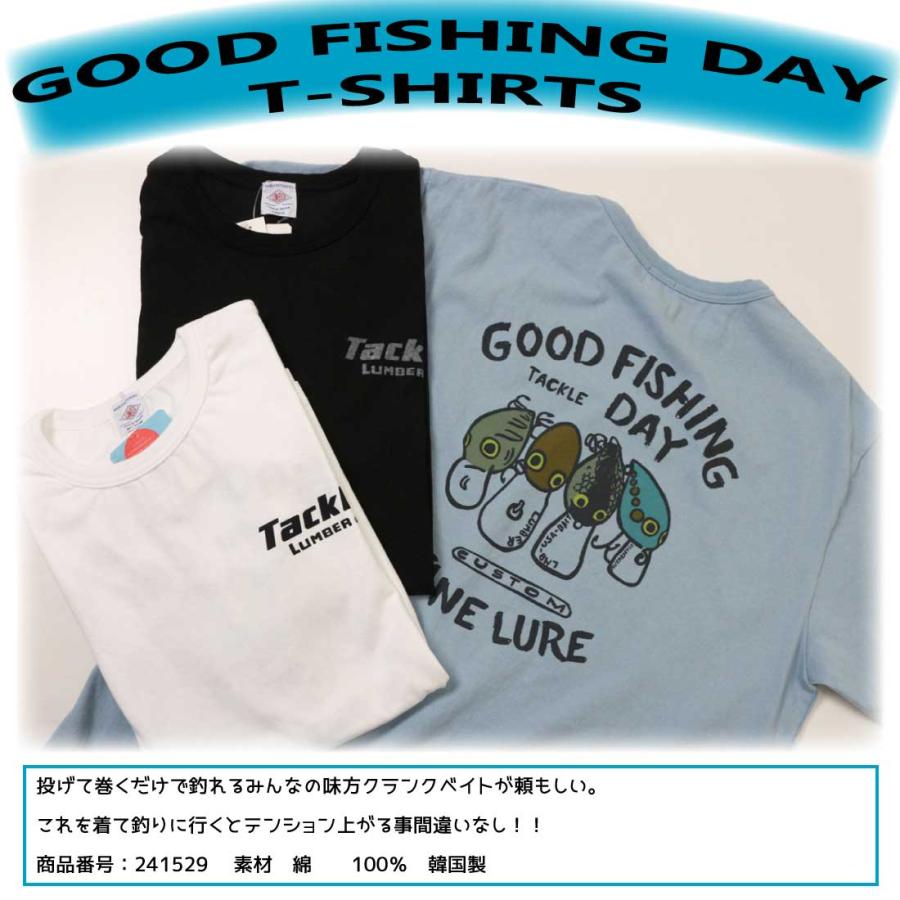 メール便 発送 LUMBER ランバー 半袖  Tシャツ GOOD FISHING DAY プリントTシャツ 241529 メンズ クルーネック カジュアル｜k-aiya｜04