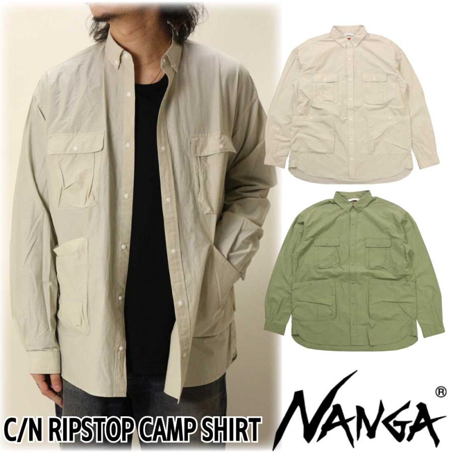 NANGA ナンガ 長袖 シャツ コットンナイロンリップストップキャンプ