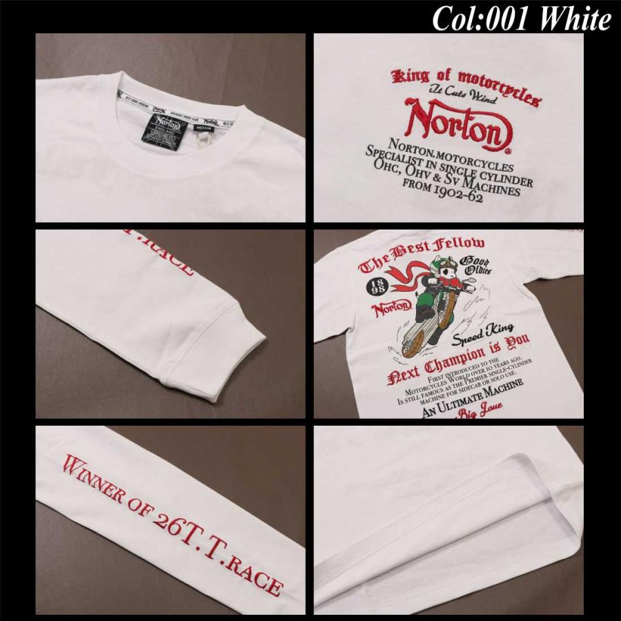 Norton ノートン 服  長袖 Tシャツ 241N1101B アクション ジェームス パッセージ ロンT クルーネック アメカジ バイカー バイク メンズ ロゴ 刺繍 プリント｜k-aiya｜10