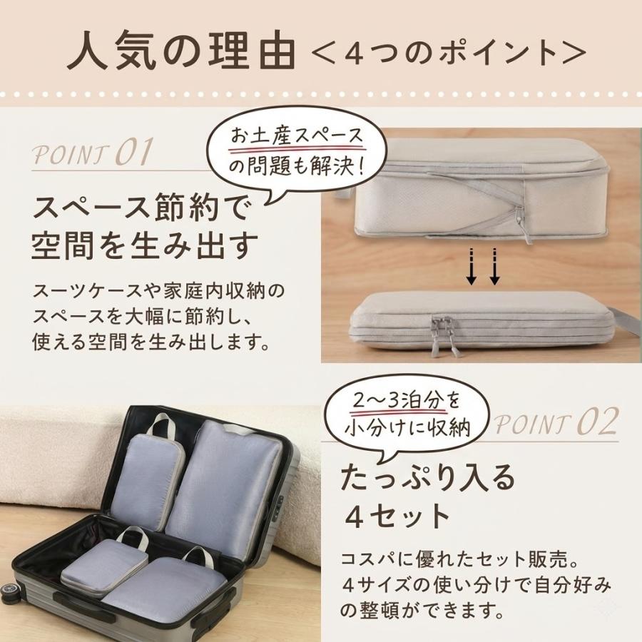 トラベルポーチ 圧縮 セット 圧縮バッグ 旅行グッズ 旅行用品 マルチ