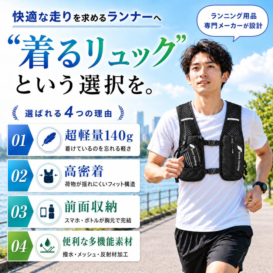 ランニングリュック トレラン ザック ベスト バックパック ランギア
