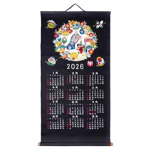 干支 掛軸カレンダー 2026 干支カレンダー 午カレンダー 馬掛軸