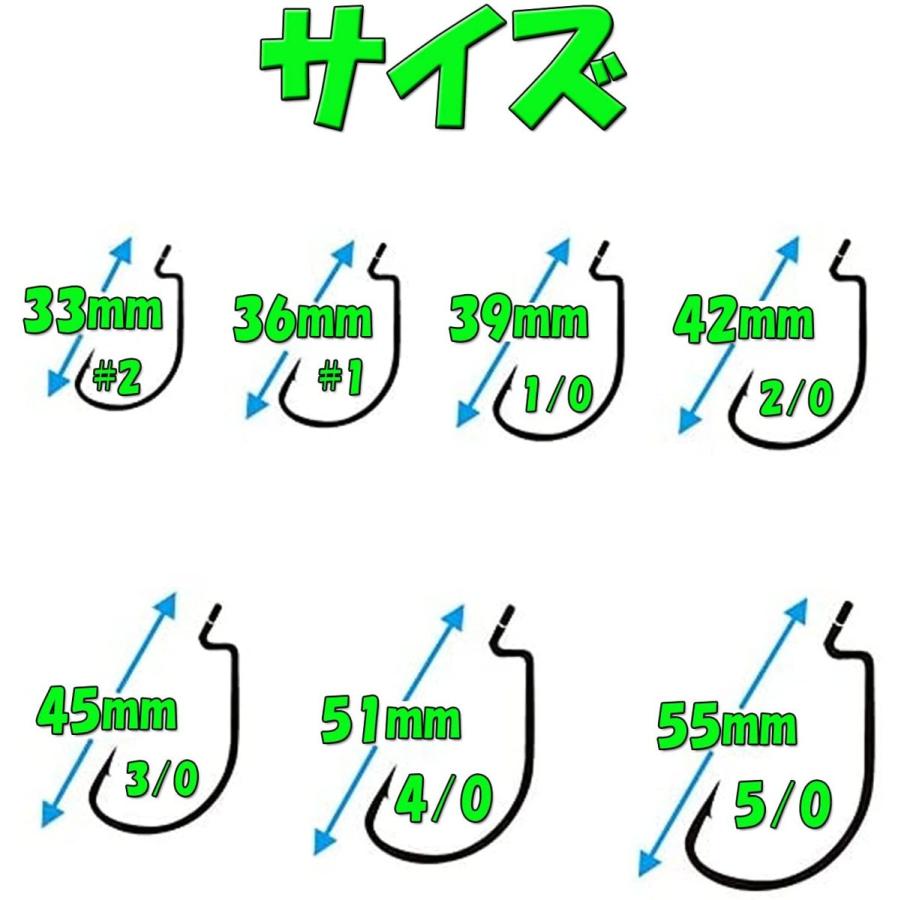 オフセットフック 1/0 2/0 3/0 4/0 5/0（20個セット）ブラックバス 根魚 Blue Ocean｜k-blueocean｜08