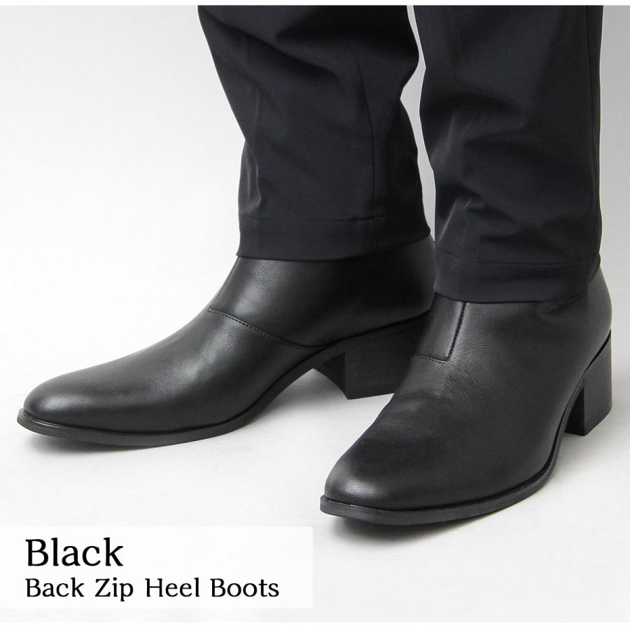 ブーツ ショート メンズ ジップ ヒールブーツ ZIP HEEL BOOTS