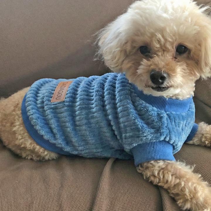 ネイビーリブニットの犬の服 はっぴーDOG 犬 服 秋冬 ニット セーター 犬服 リブニット タンク
