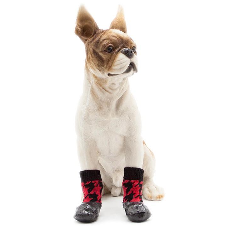 犬 靴下 靴 ラバー ブーツ 千鳥柄 防水 服 犬服 トイプードル チワワ ドッグウェア 送料無料 Md はっぴーdog本店 通販 Yahoo ショッピング