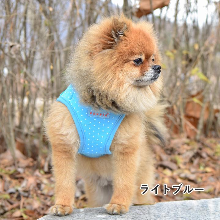 犬 服 夏 ハーネス PUPPIA パピア 正規品 マジックテープ 胴輪 ドット