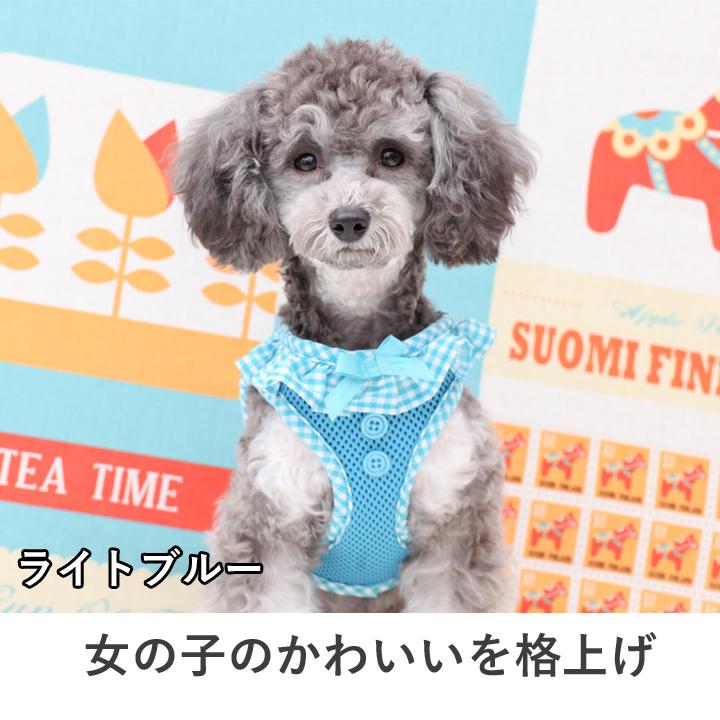 はっぴーDOG 犬 リード ハーネス セット 胴輪 犬 リボン フリル ふりふ