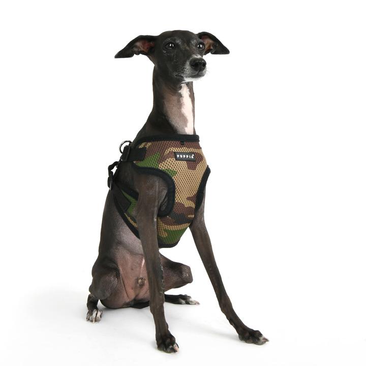 サイズM カーキ puppia ハーネス付きダウンジャケット イタグレ 小型犬 サイズM カーキ puppia ハーネス付きダウンジャケット イタグレ