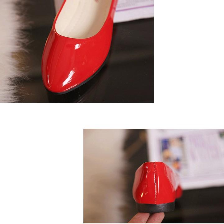 パンプス ぺたんこ エナメル フラットシューズ ポインテッドトゥ