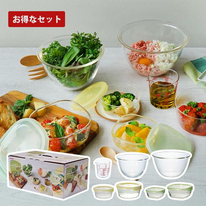 【新品】値下げ!７点セット☆耐熱ガラスボウル他 ホームクッキングセット ☆福袋大特価☆ ハリオ HARIO おうちクッキングセット 2025 7点セット