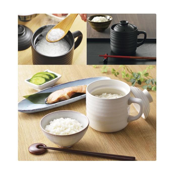 T-01B 電子レンジ専用炊飯陶器 楽炊御膳 黒 : キッチン