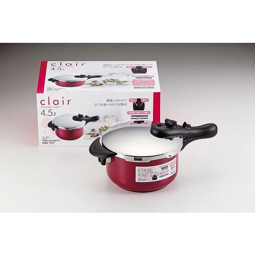 ステンレス圧力鍋 赤い蓋付き