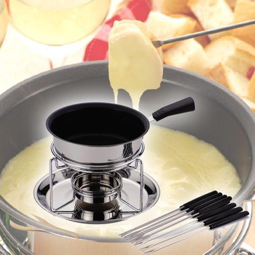 ベーネ 3層底チーズフォンデュ鍋セット 内面ふっ素加工 : キッチン