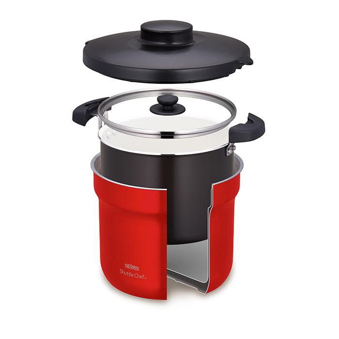 サーモス KBJ-4502 UR シャトルシェフ 4.3L アーバンレッド 保温調理鍋