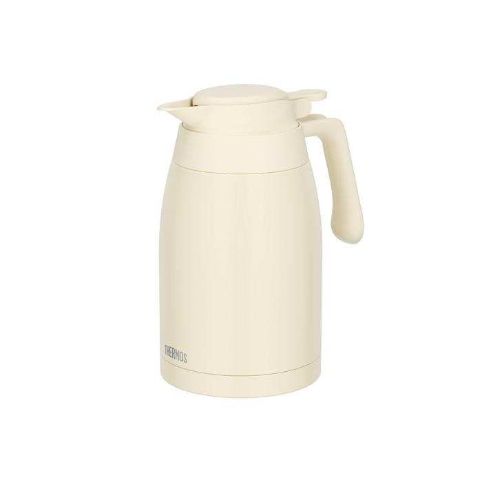 サーモス ステンレスポット 1.5L アイボリー TTG-1500 IV 【THERMOS 保温 保冷 軽い 軽量 ワンタッチ 卓上 テーブル ポット】（Yahoo!・キッチンダイレクト）