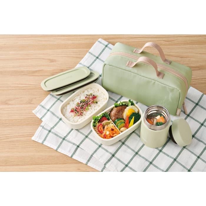 サーモス 真空断熱スープランチセット ダスティグリーン JEH-800 DTG