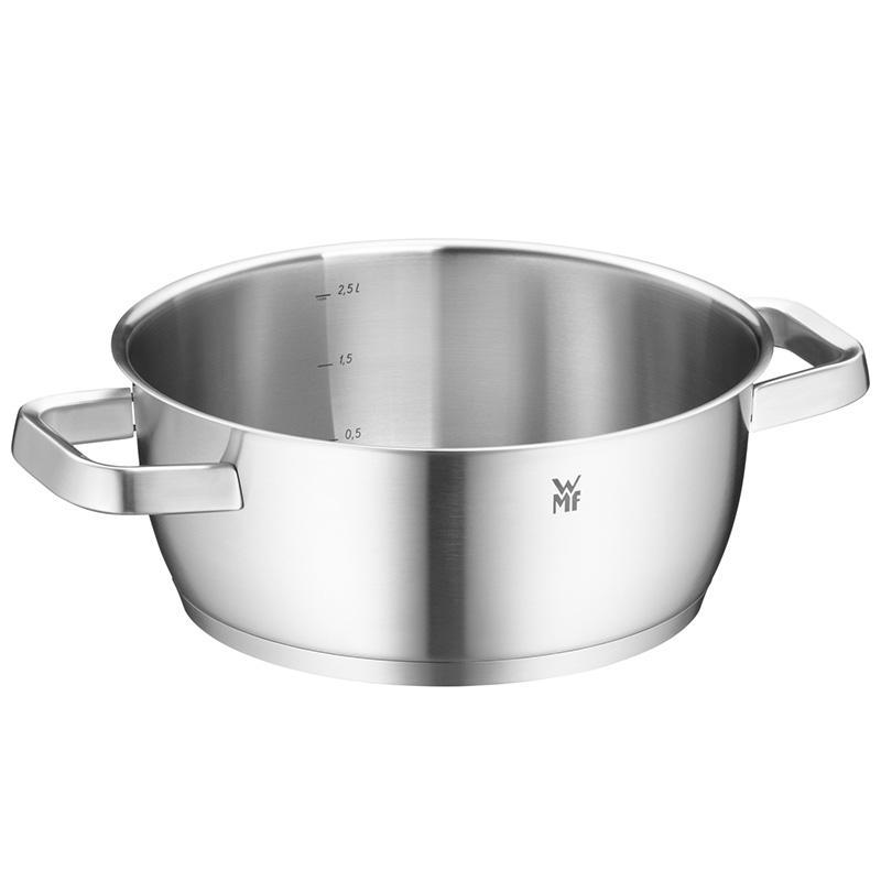 WMF アイコニック ローキャセロール 22cm 3.2L 【IH ガス火 対応 W0739226030 両手鍋 蓋付 ステンレス 高級 上質 ギフト プレゼント】の画像