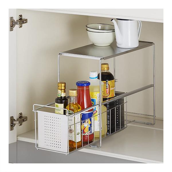 ヨシカワ　1305693　シンク下スライド収納1段 幅20 | 