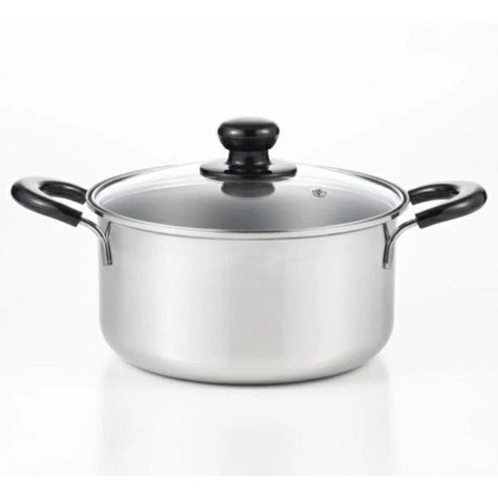 ヨシカワ クックルックネオ 深型両手鍋 22cm SJ4006 日本製 【IH ガス火 対応 日本製 yoshikawa ステンレス ガラス蓋 付き 煮物】