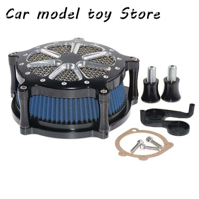 【並行輸入品】ハーレー  バイクエアフィルター青/灰色/赤エアクリーナー吸入フィルター アルミニウムツーリング ロード グライド ダイナ ソフテイ_2