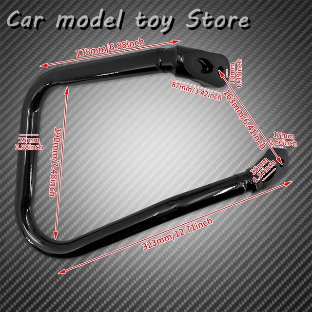 【並行輸入品】ハーレー  バイク黒/クロム サドル バッグ ガード保護バンパー クラッシュ バー  ソフテイルヘリテージ FLHC FLHCS 2_2