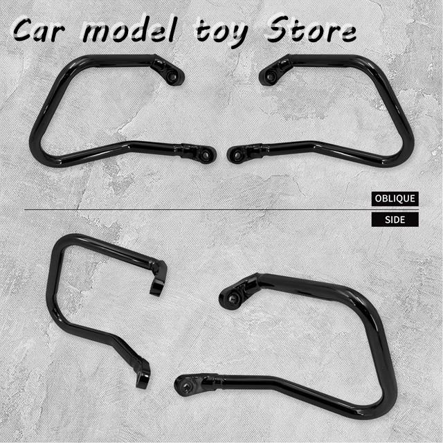 【並行輸入品】ハーレー  バイク黒/クロム サドル バッグ ガード保護バンパー クラッシュ バー  ソフテイルヘリテージ FLHC FLHCS 2_4