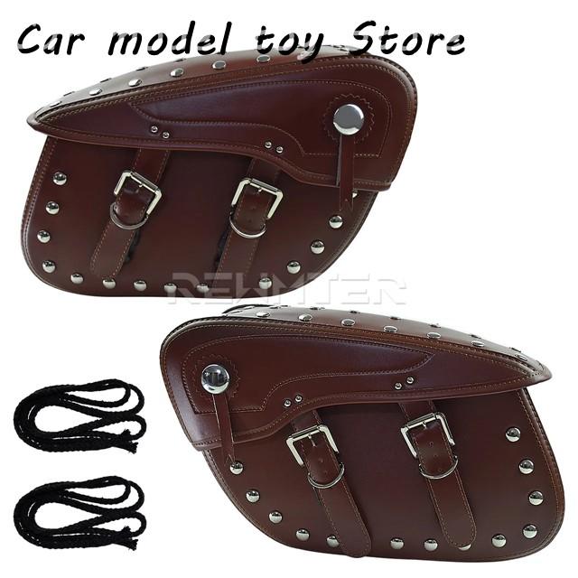 【並行輸入品】ハーレー  バイクサドルバッグキャリア用具サイド防水袋 2PCS PU 革ヤマハツーリングスポーツスター XL 883 1200 ダの画像