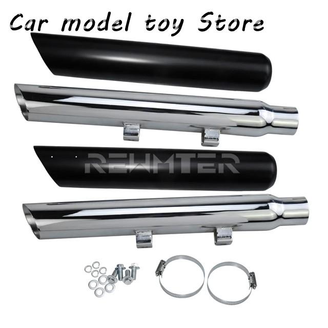 並行輸入品】ハーレー バイク黒/クロム EXHUAST マフラーマフラー