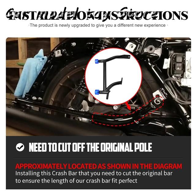 【並行輸入品】ハーレー バイクサドルバッグツーリングエレクトラストリートグライドFLHR 2009-24クラッシュバー黒赤青イエロー球バンパーす_3