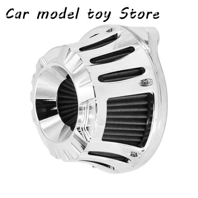 【並行輸入品】ハーレー バイク CNC クロム エアークリーナー インテーク フィルター ブラック アルミニウム エアフィルター XL ツーリ_2