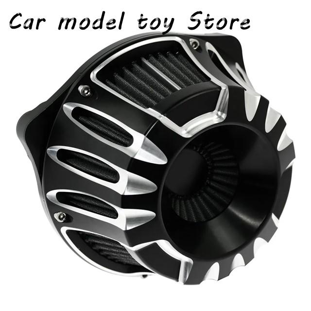 【並行輸入品】ハーレー バイク CNC クロム エアークリーナー インテーク フィルター ブラック アルミニウム エアフィルター XL ツーリ_5