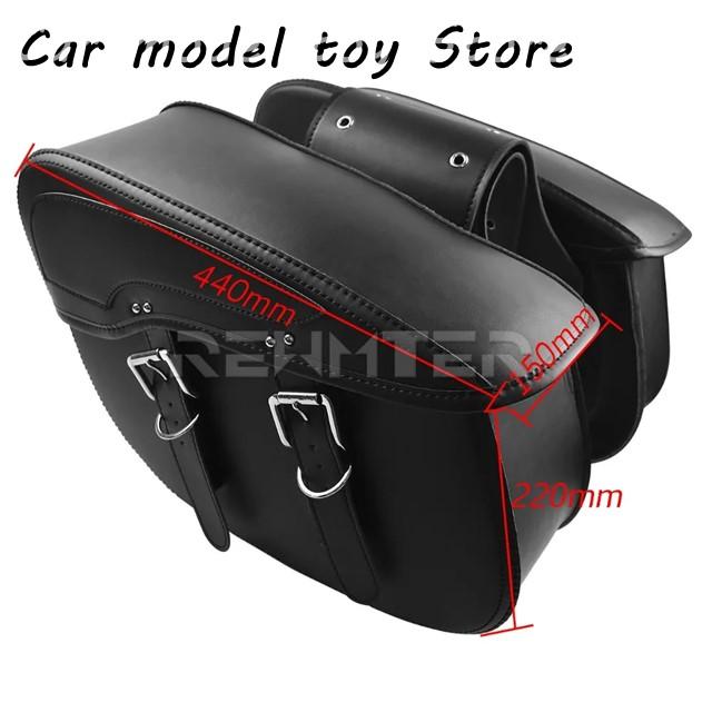 【並行輸入品】ハーレー  2Xバイク用PUサドルバッグラゲッジサイドツールポーチバッグ汎用用スポーツスターXLソフテイルツーリング用ヤマハ用の画像