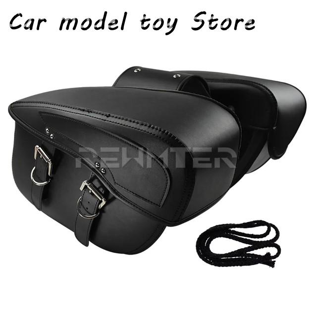 【並行輸入品】ハーレー  2Xバイク用PUサドルバッグラゲッジサイドツールポーチバッグ汎用用スポーツスターXLソフテイルツーリング用ヤマハ用の画像