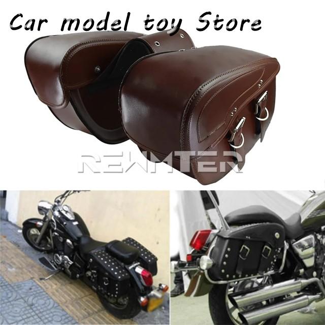 【並行輸入品】ハーレー  2Xバイク用PUサドルバッグラゲッジサイドツールポーチバッグ汎用用スポーツスターXLソフテイルツーリング用ヤマハ用の画像