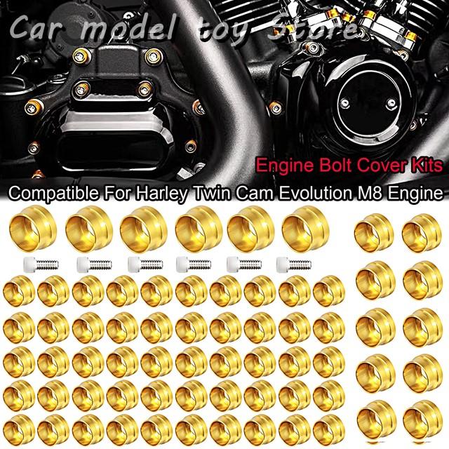 ハーレーダビッドソン ヘッドボルトカバー　六角タイプ 真鍮 並行輸入品】 バイク用ボルトカバー エンジンヘッドキャップキット