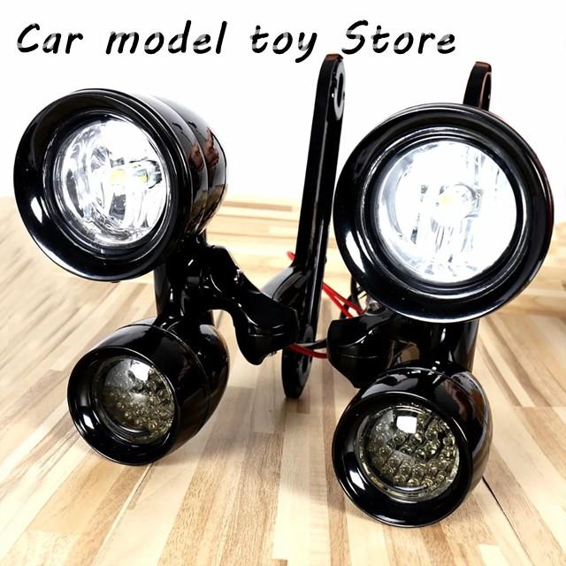 【並行輸入品】ハーレー グロスブラックフェアリングマウントドライビングライトスモークウィンカー 2014年〜2022年エレクトラストリートグライ_1