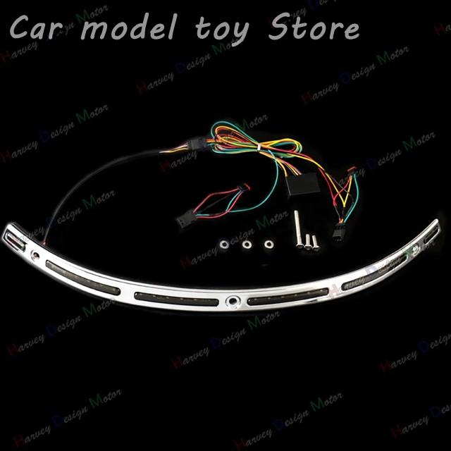 【並行輸入品】ハーレー LEDフロントガラストリムブラックスモークサドルバッグライト 2014年2020年モデルツーリングFLHTストリートエレ
