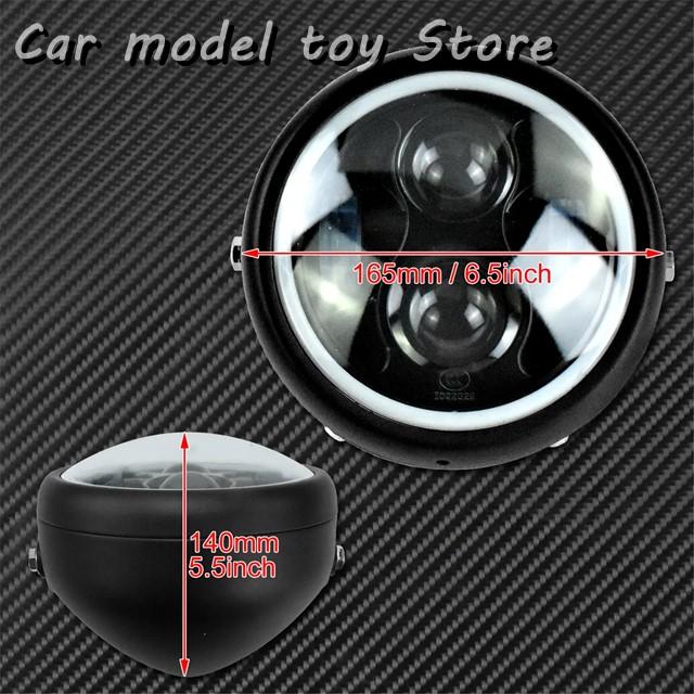 【並行輸入品】BMW  6.5インチ ハーレーカフェ レーサーブラケットマウントクランプバイク LED ヘッドライト高くロワービーム ランプエンジ_3